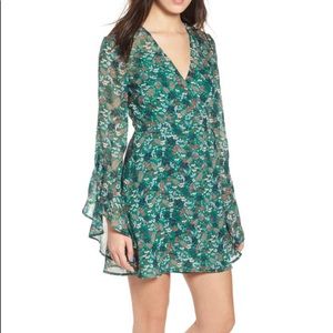 The Fifth Label Viridian Floral Wrap Dress, Jade Floral Bloom, Small